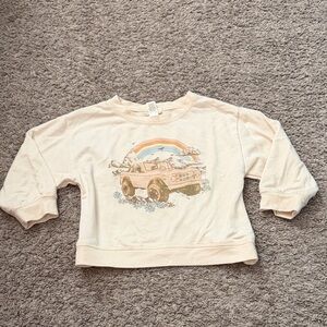 Kids Cream Sweatshirt with Pink Vintage Ford Bronco and Rainbow Design 3T